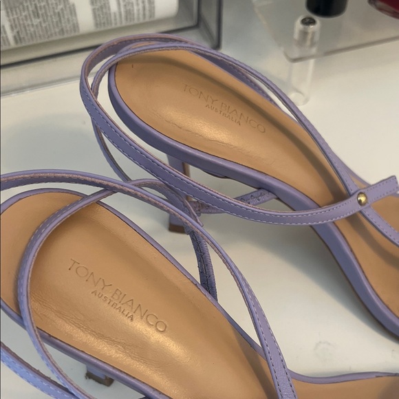 Tony Bianco Lavender Square Toe Strappy Heels | Size 8 | Minimal Sandals - Picture 5 of 17